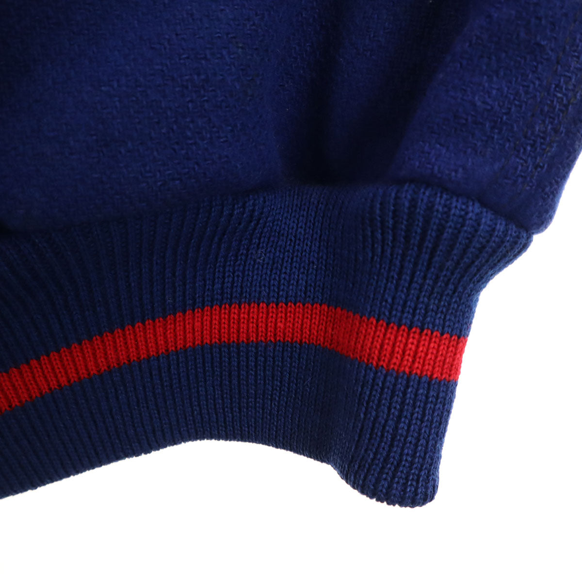 LASLEY KNITTING 60s Vintage Wool Varsity Jacket Navy Size 44