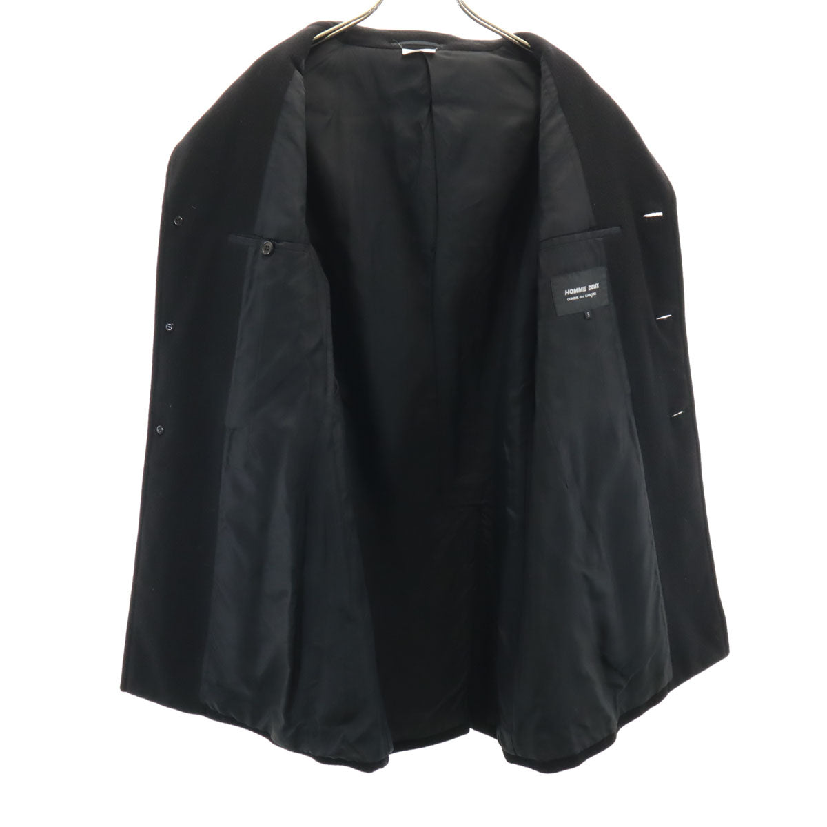 COMME des GARCONS HOMME DEUX Wool Cashmere Coat Black Size S