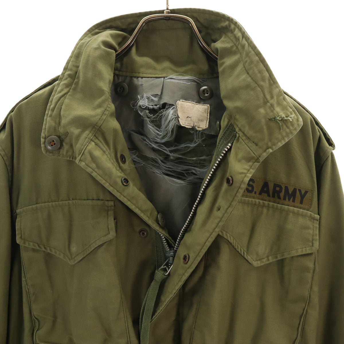 US ARMY 60s Vintage M-65 Military Jacket Khaki