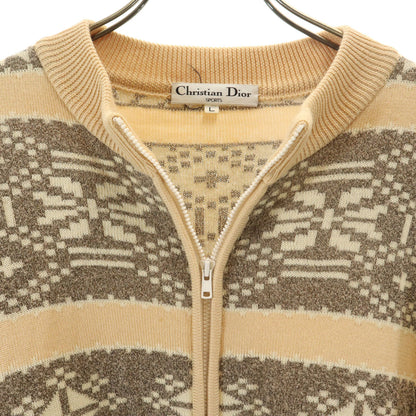 Christian Dior SPORTS 90s Nordic Knit Pale Orange Jacket Size L