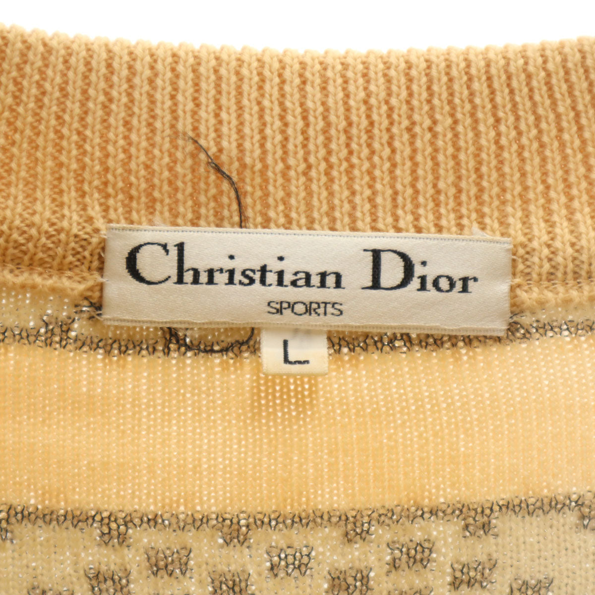 Christian Dior SPORTS 90s Nordic Knit Pale Orange Jacket Size L