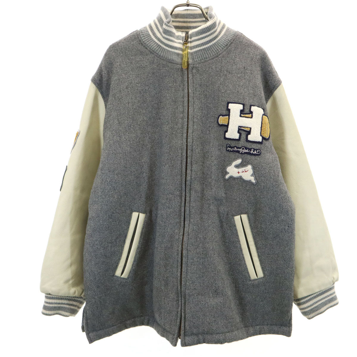 HAI SPORTING GEAR Leather Trim Varsity Gray Size M