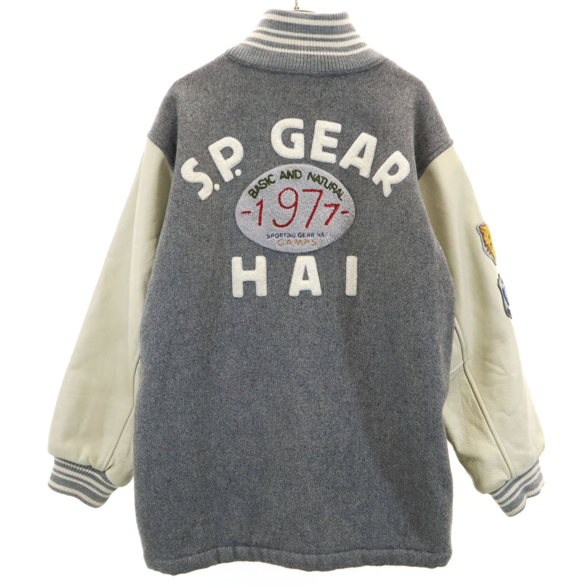 HAI SPORTING GEAR Leather Trim Varsity Gray Size M