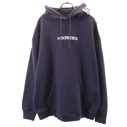 VETEMENTS Barcode Patch Pullover Hoodie Navy Size M