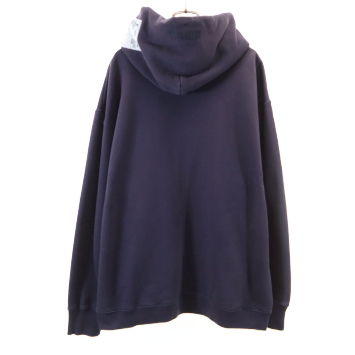 VETEMENTS Barcode Patch Pullover Hoodie Navy Size M