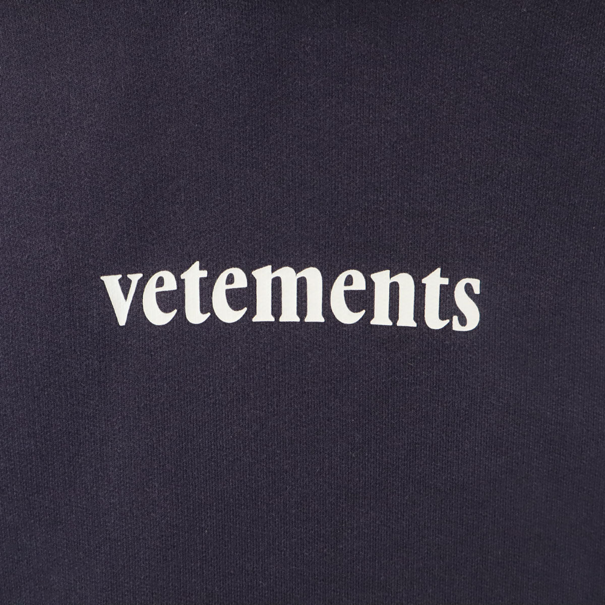 VETEMENTS Barcode Patch Pullover Hoodie Navy Size M