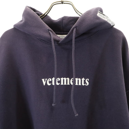 VETEMENTS Barcode Patch Pullover Hoodie Navy Size M