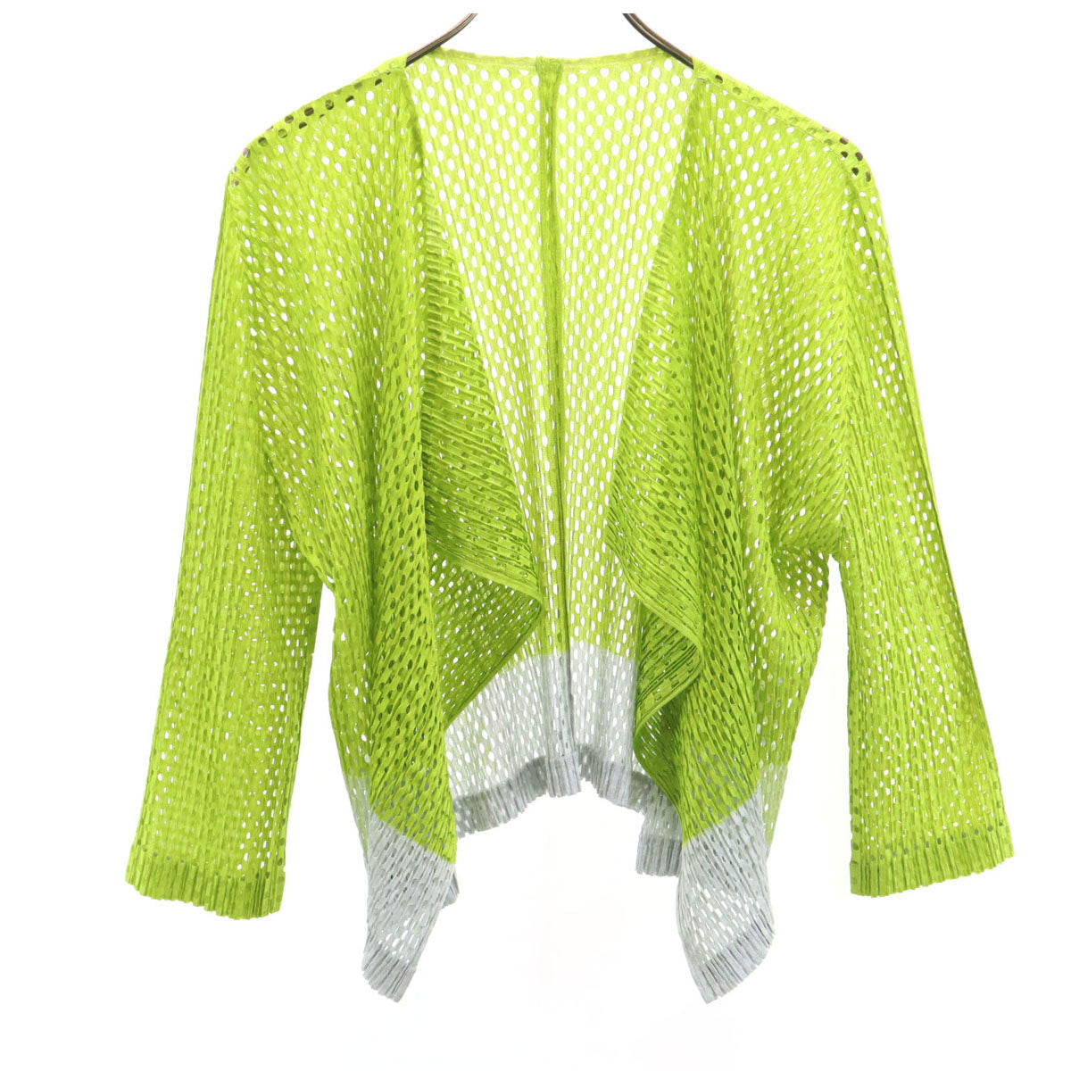 PLEATS PLEASE Mesh Long Sleeve Blouse Yellow Green Size JP 5