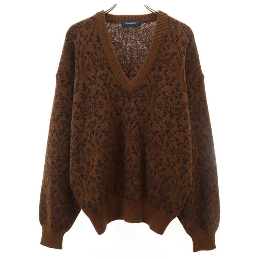 YVES SAINT LAURENT 90s All-Over Pattern Sweater Brown Size M