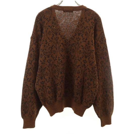 YVES SAINT LAURENT 90s All-Over Pattern Sweater Brown Size M