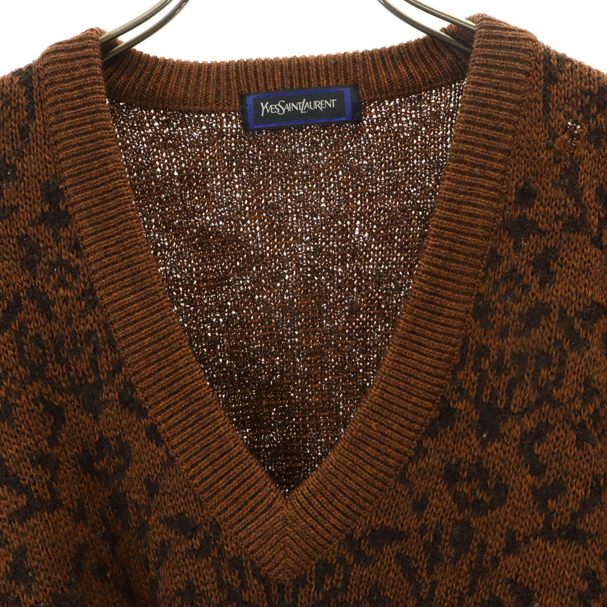 YVES SAINT LAURENT 90s All-Over Pattern Sweater Brown Size M