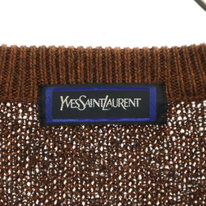 YVES SAINT LAURENT 90s All-Over Pattern Sweater Brown Size M