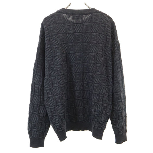 FENDI CLUB 90s Italian Zucca Pattern Sweater Gray Size 50/M