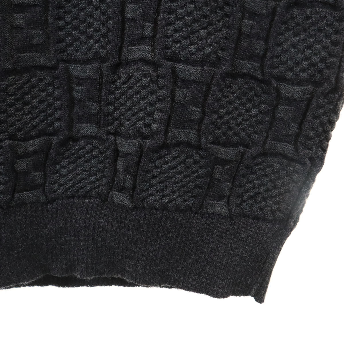FENDI CLUB 90s Italian Zucca Pattern Sweater Gray Size 50/M