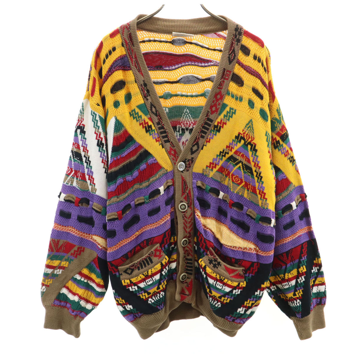 COOGI 90s Australian 3D Knit Cardigan Multi Size M