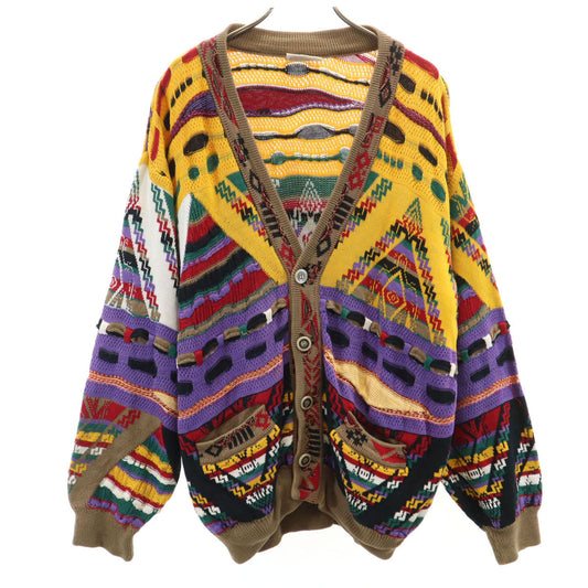 COOGI 90s Australian 3D Knit Cardigan Multi Size M