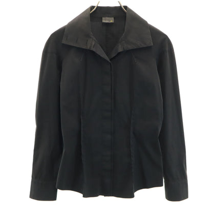 FENDI Italian Cotton Long Sleeve Button-Up Black Size 42
