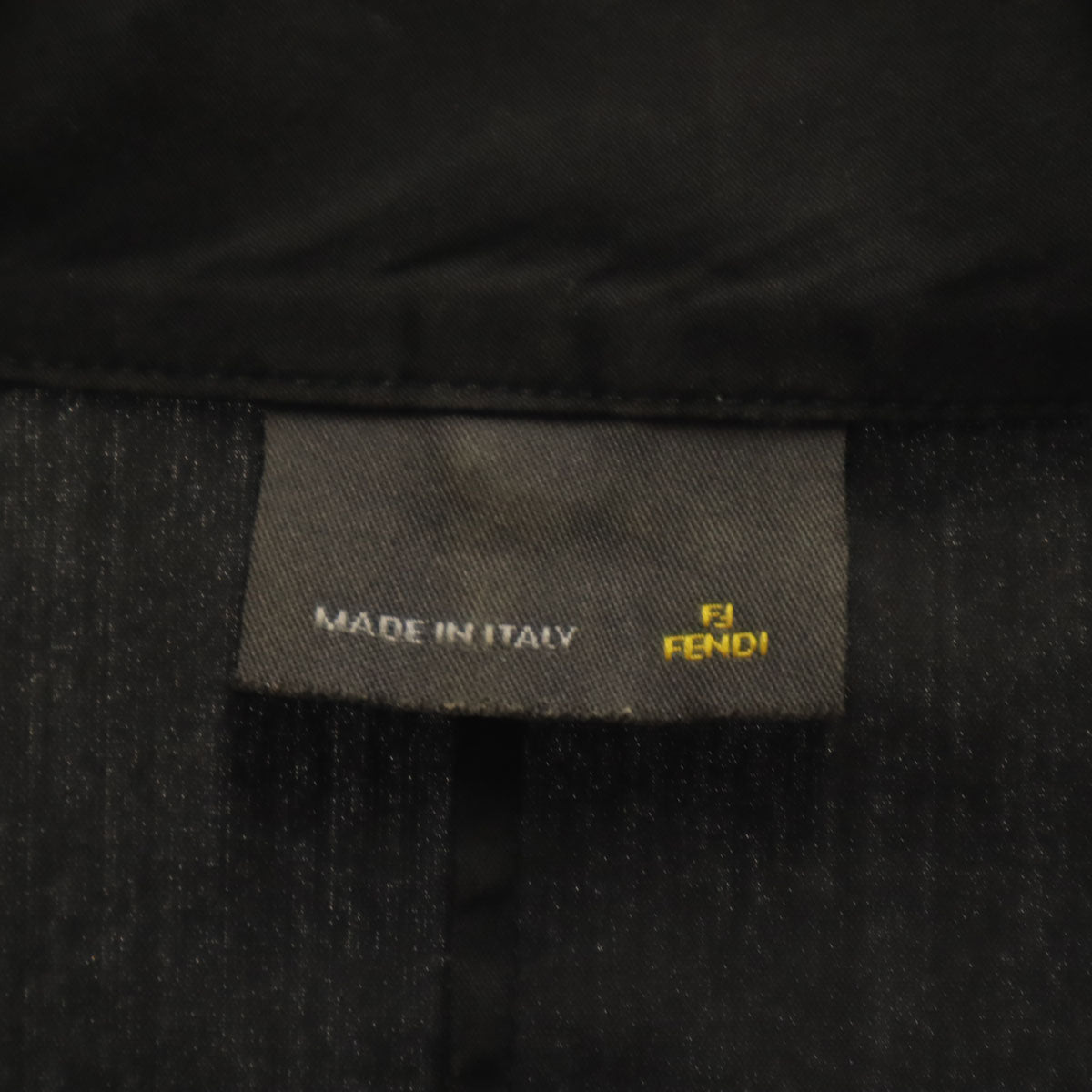 FENDI Italian Cotton Long Sleeve Button-Up Black Size 42