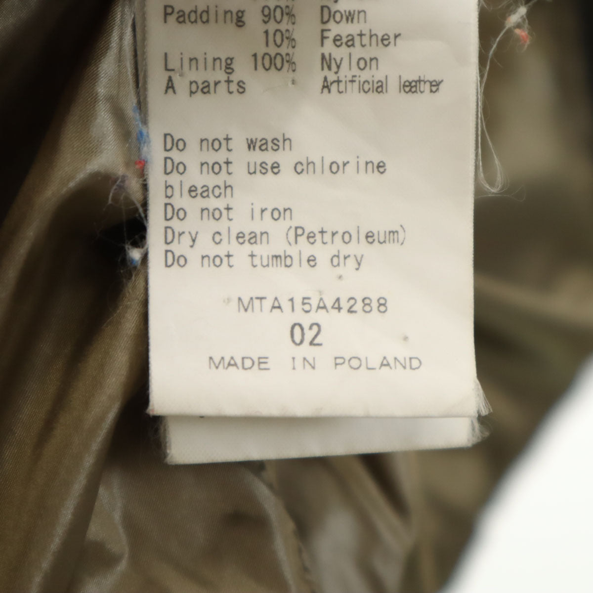 TATRAS Poland Down Jacket Olive Beige Size 2