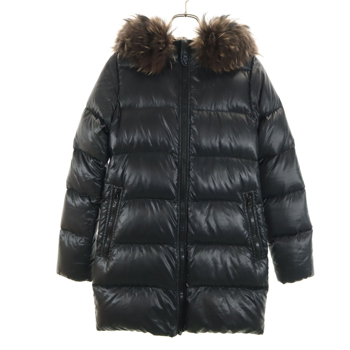 DUVETICA Kappa Raccoon Fur Down Coat Charcoal Black Size 38