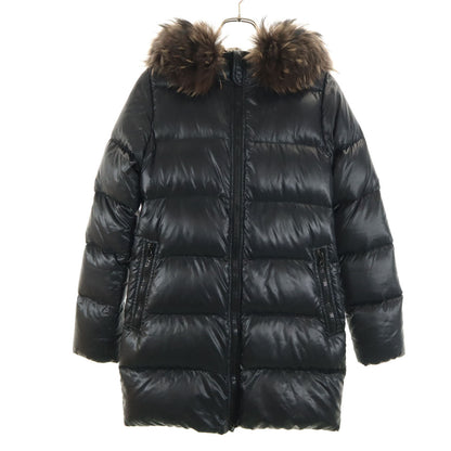 DUVETICA Kappa Raccoon Fur Down Coat Charcoal Black Size 38