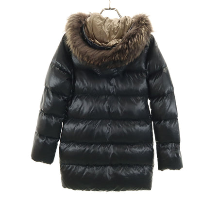 DUVETICA Kappa Raccoon Fur Down Coat Charcoal Black Size 38