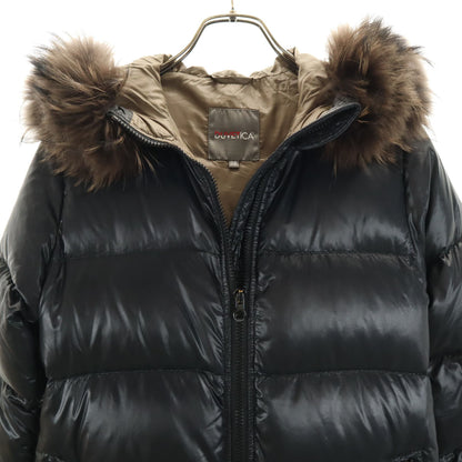 DUVETICA Kappa Raccoon Fur Down Coat Charcoal Black Size 38