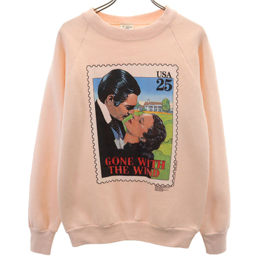 FRUIT OF THE LOOM 90s USA GWTW Print Sweatshirt Pink Size S