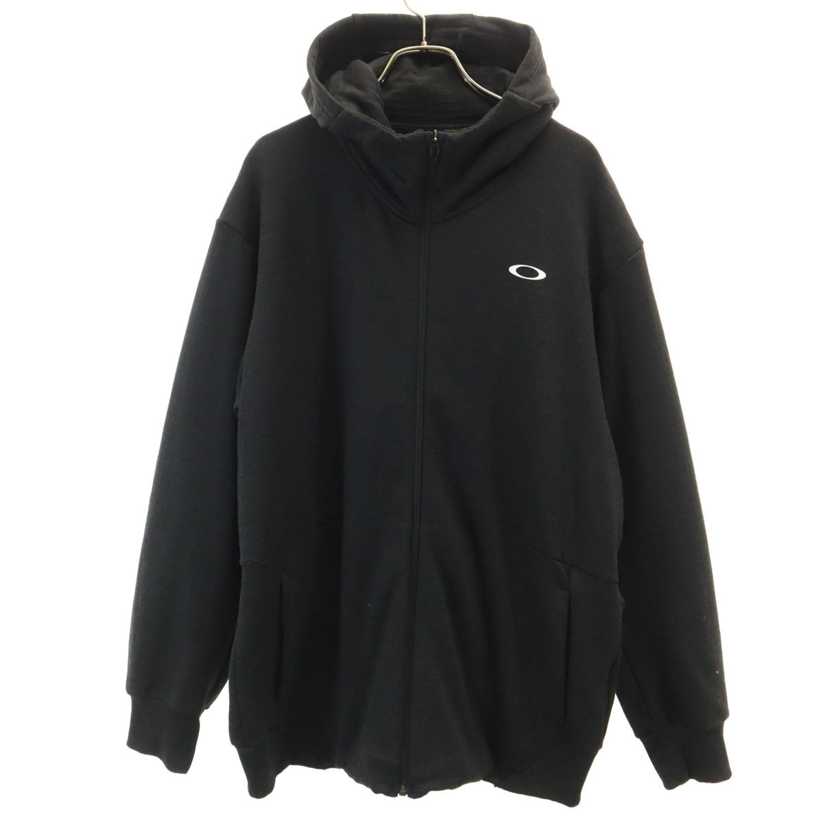 OAKLEY Long Sleeve Zip Oversized Charcoal Gray Hoodie Size 2XL