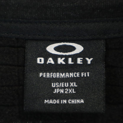 OAKLEY Long Sleeve Zip Oversized Charcoal Gray Hoodie Size 2XL
