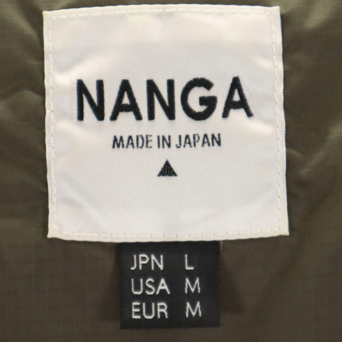 NANGA Made in Japan Olive Down Jacket Size L