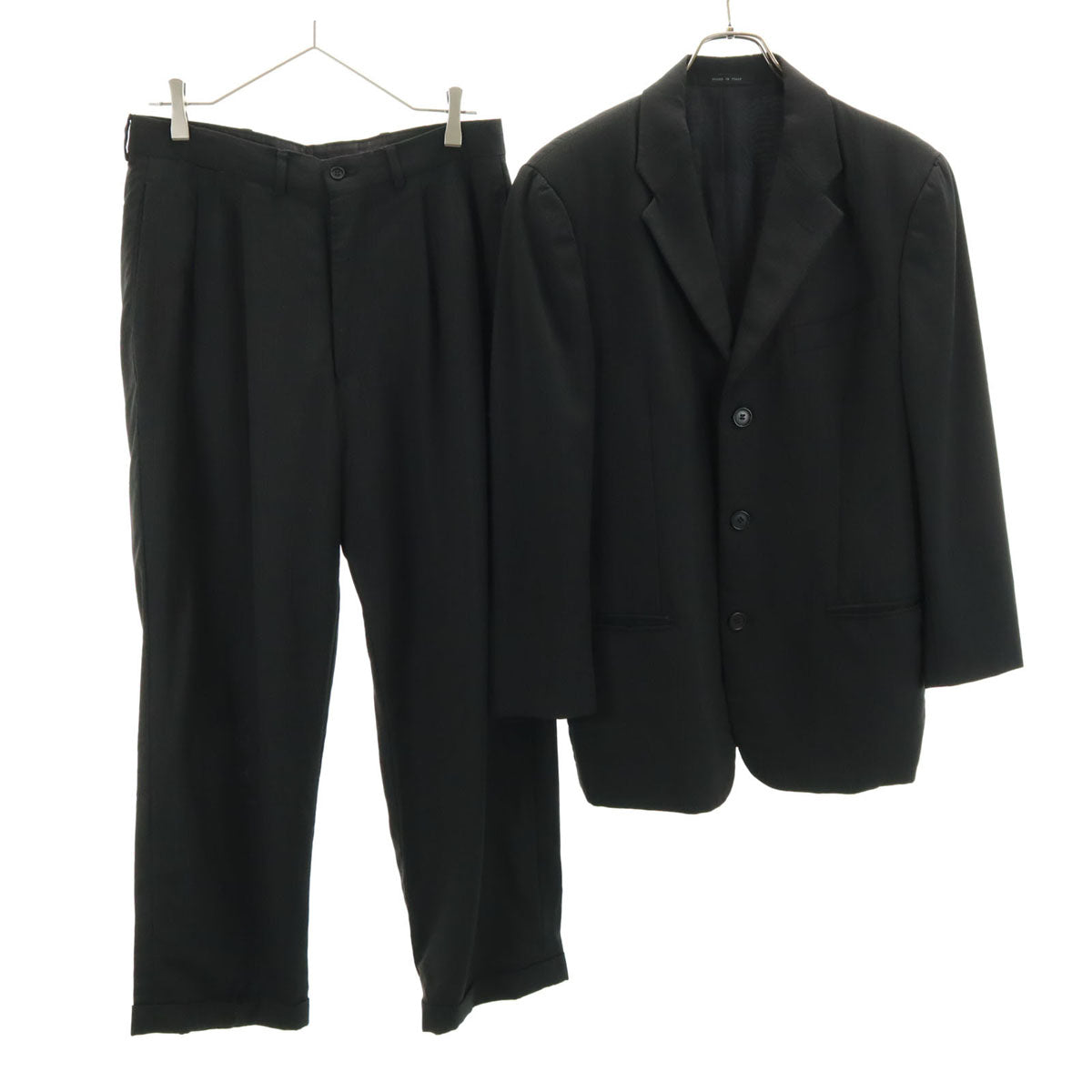 Emporio Armani 90s Italian Stripe Suit Black Size 46