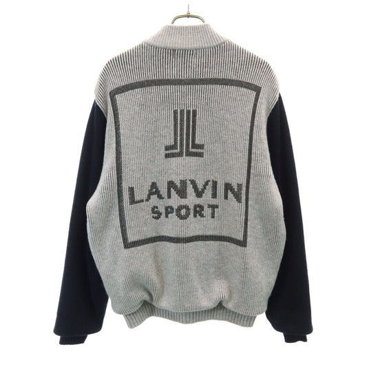 LANVIN SPORT Back Logo Knit Jacket Gray Size M