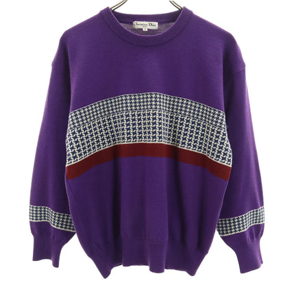 Christian Dior SPORTS 90s Houndstooth Sweater Purple Size M