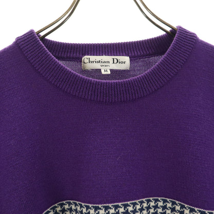 Christian Dior SPORTS 90s Houndstooth Sweater Purple Size M