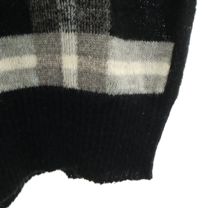 GIVENCHY GENTLEMAN 80s 90s Plaid V-Neck Sweater Black Size M