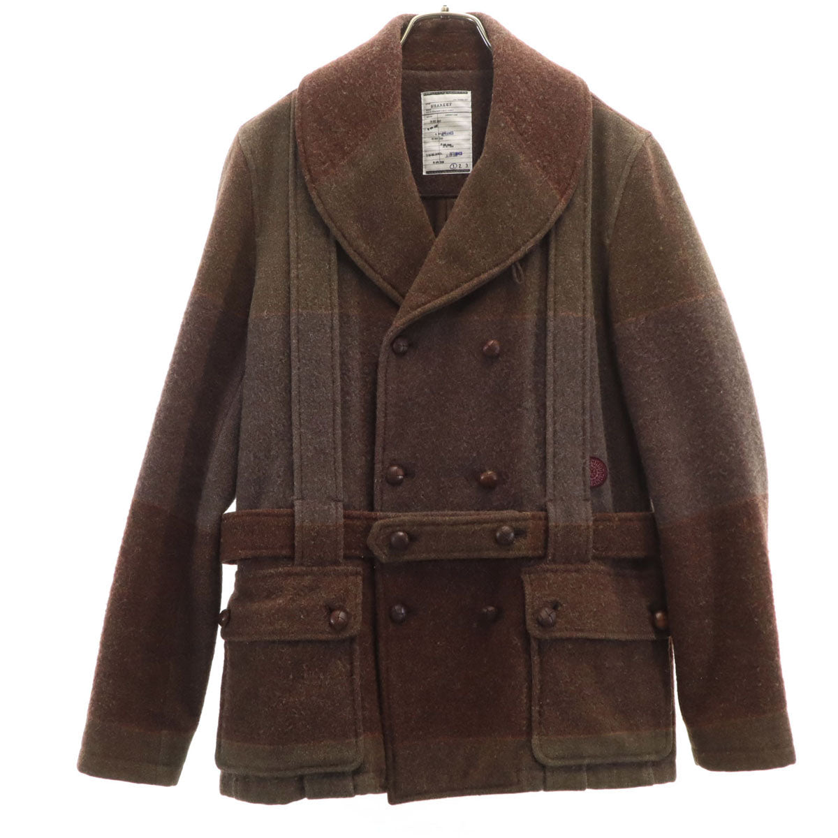 SHAREEF Wool Jacket w/ Covered Buttons Brown Size 1