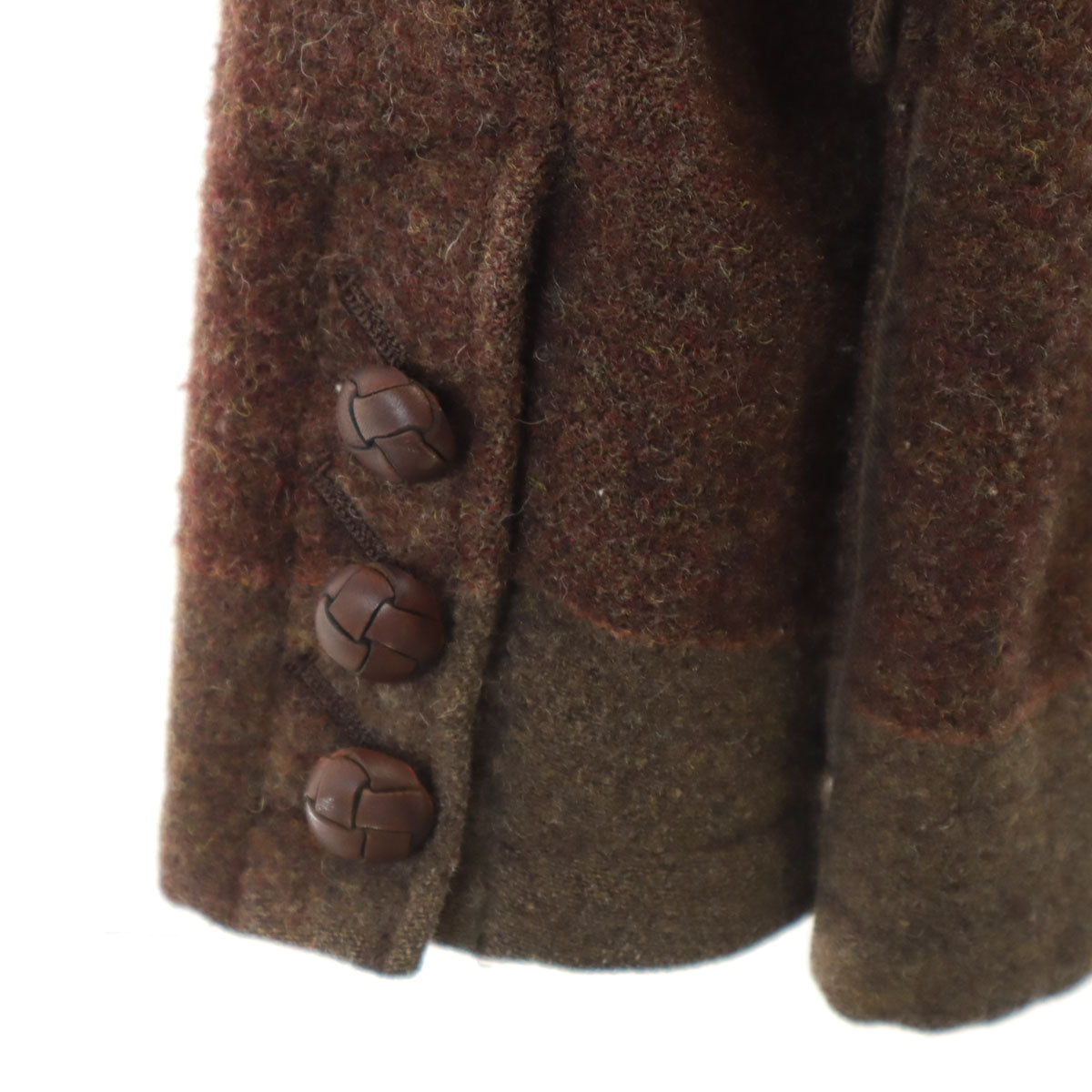 SHAREEF Wool Jacket w/ Covered Buttons Brown Size 1