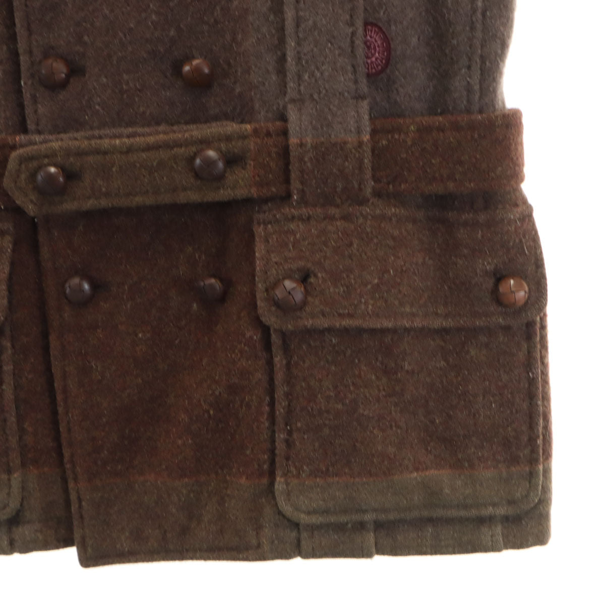 SHAREEF Wool Jacket w/ Covered Buttons Brown Size 1