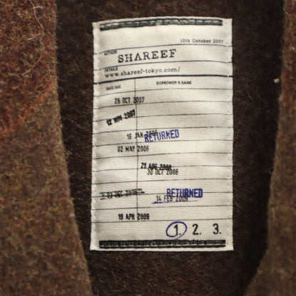 SHAREEF Wool Jacket w/ Covered Buttons Brown Size 1