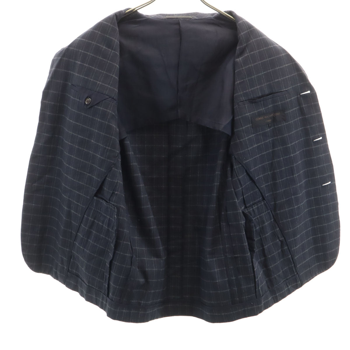 COMME des GARCONS HOMME 90s Vintage Check Blazer Navy Size S