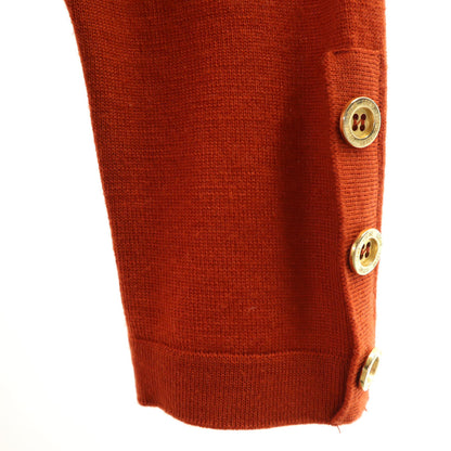 LOEWE 80s 90s Italian Silk Scarf Cardigan Brown Size M