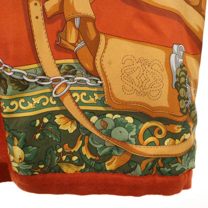 LOEWE 80s 90s Italian Silk Scarf Cardigan Brown Size M