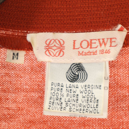 LOEWE 80s 90s Italian Silk Scarf Cardigan Brown Size M