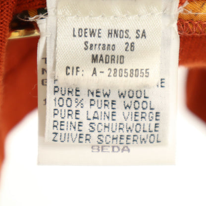 LOEWE 80s 90s Italian Silk Scarf Cardigan Brown Size M