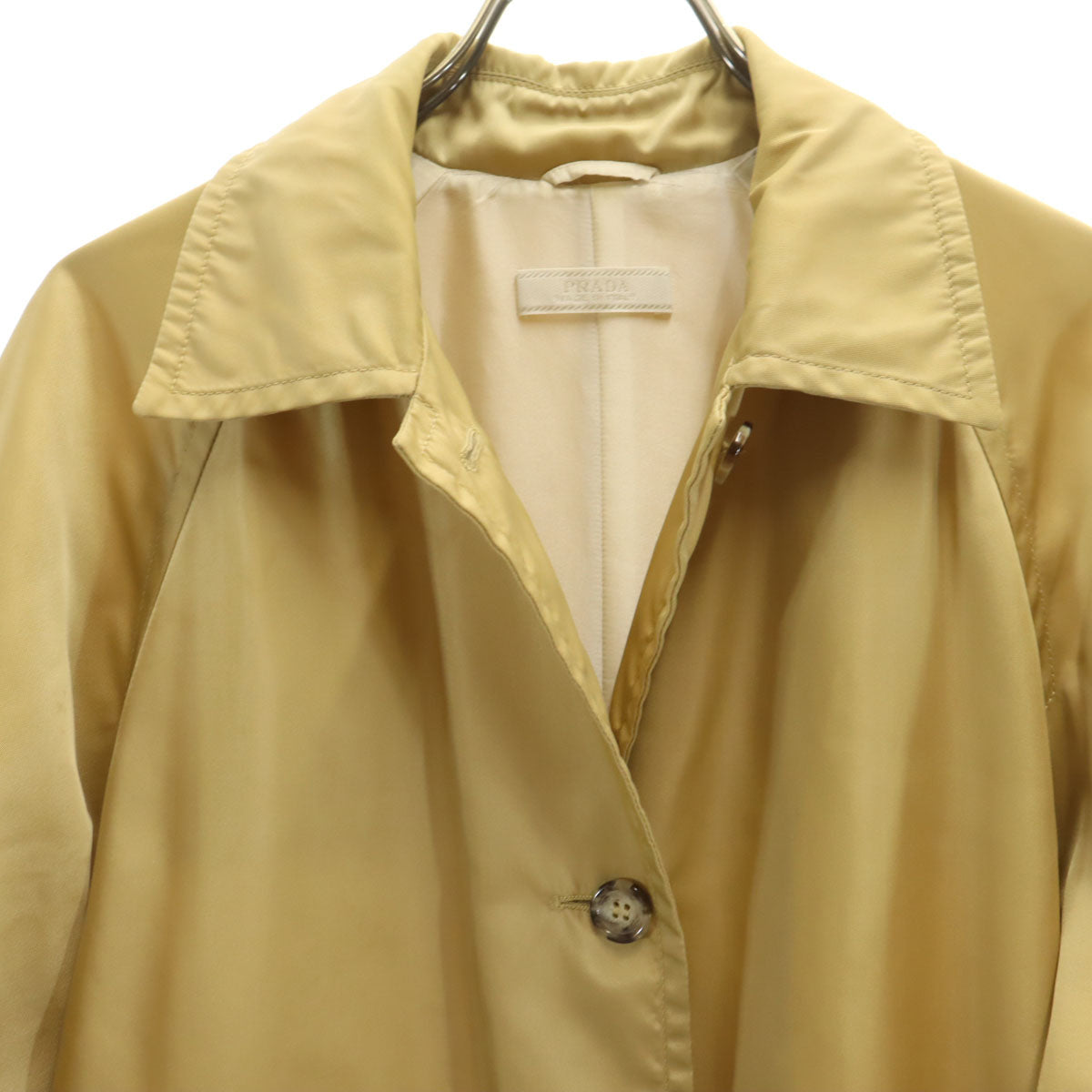 PRADA Italian Beige Spring Balmacaan Coat Size 44