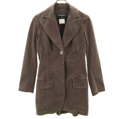 CHANEL Cotton Jacket Brown Size 34