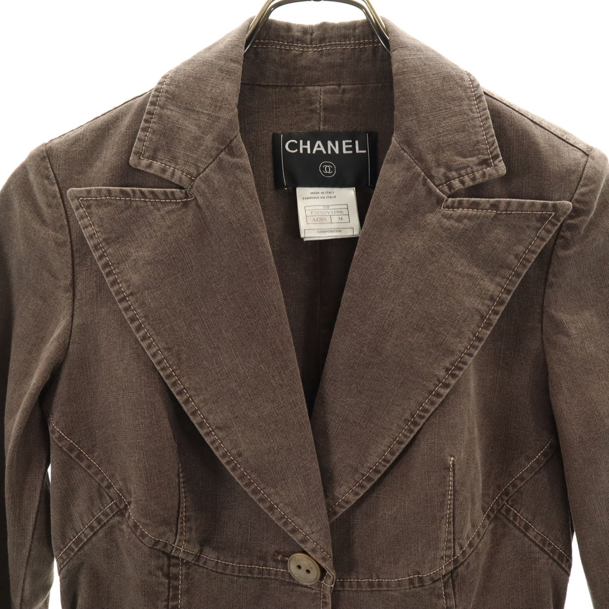 CHANEL Cotton Jacket Brown Size 34