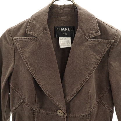 CHANEL Cotton Jacket Brown Size 34