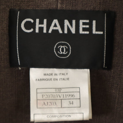 CHANEL Cotton Jacket Brown Size 34